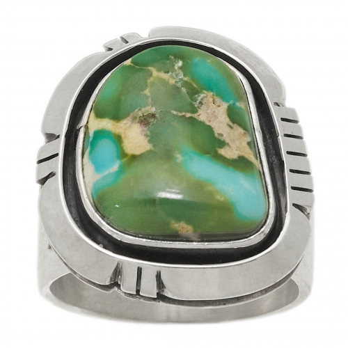 Turquoise and silver Navajo ring - Harpo Paris