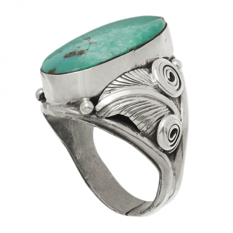 BA1568 turquoise and silver ring - Harpo Paris