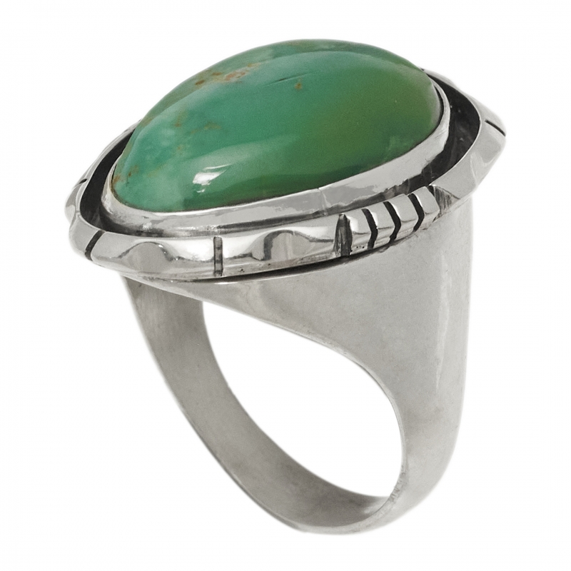 Turquoise and silver ring BA1556 - Harpo Paris