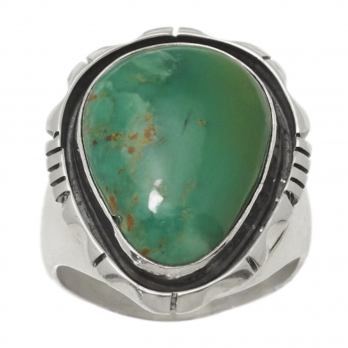 Turquoise and silver ring BA1556 - Harpo Paris