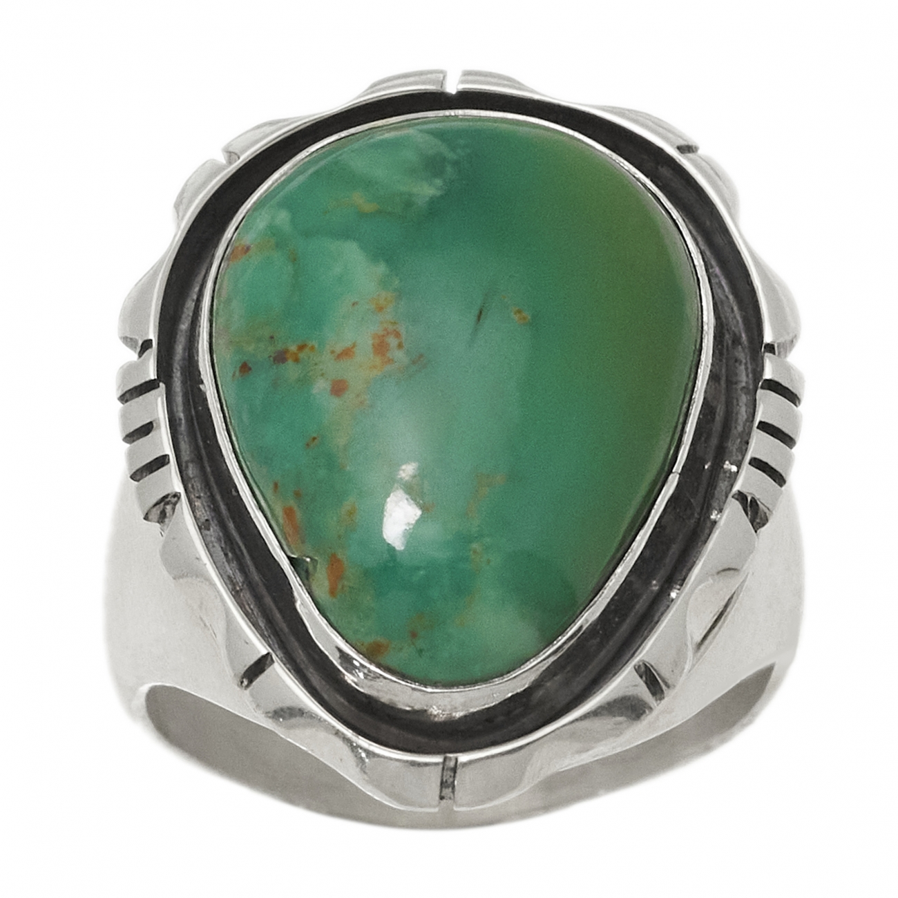 Turquoise and silver ring BA1556 - Harpo Paris