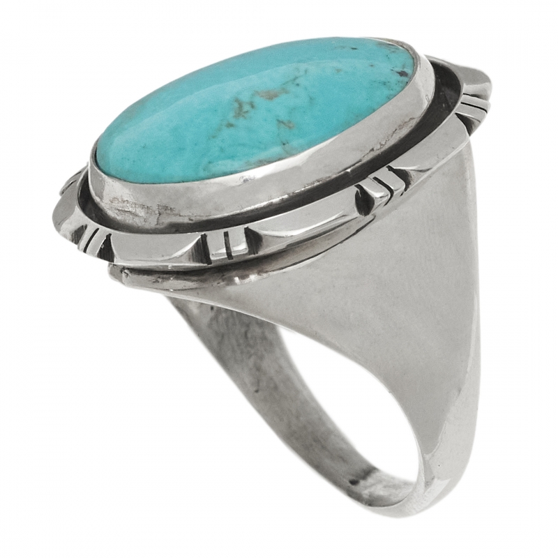 BA1567 bague Navajo turquoise et argent - Harpo Paris