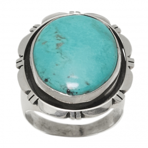 BA1567 bague Navajo turquoise et argent - Harpo Paris