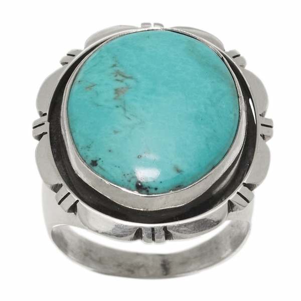 BA1567 bague Navajo turquoise et argent - Harpo Paris