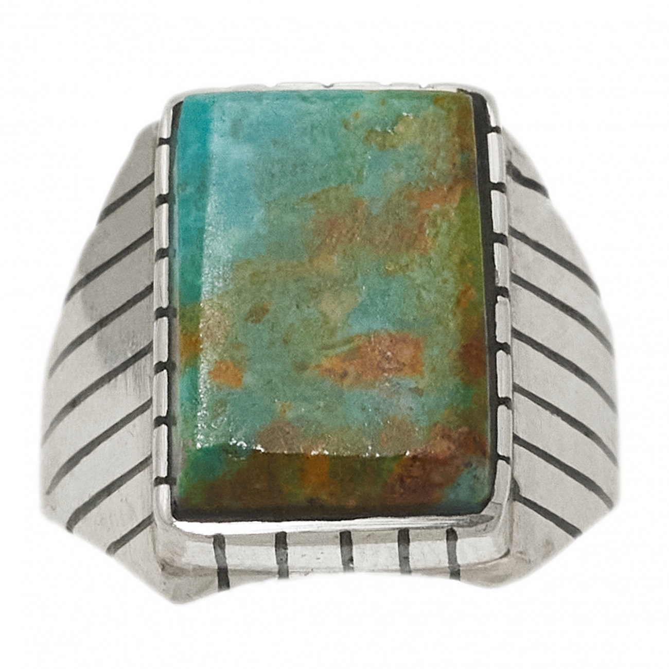 Bague Navajo en turquoise et argent BA1576 - Harpo Paris