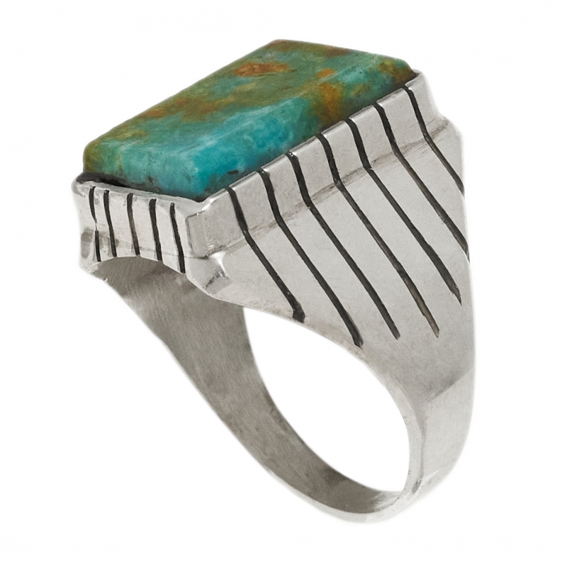 Bague Navajo en turquoise et argent BA1576 - Harpo Paris