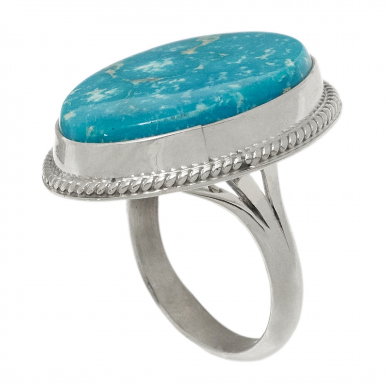 Bague Navajo en turquoise et argent BA1565 - Harpo Paris