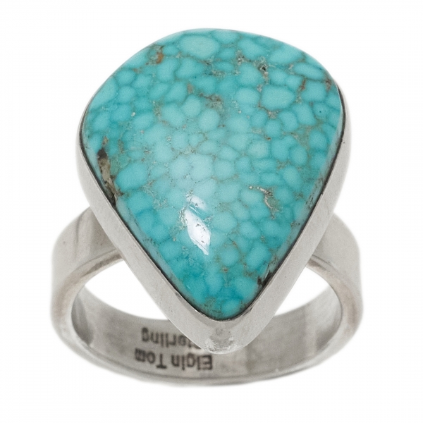 BA1540 turquoise and silver ring - Harpo Paris