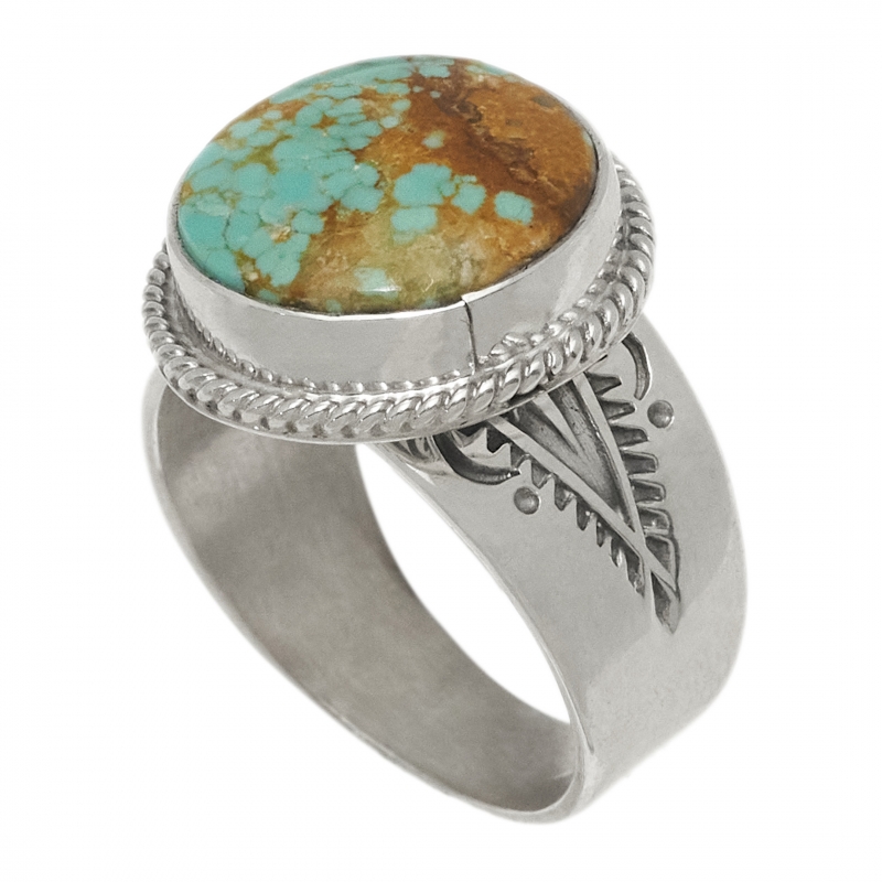 Bague Navajo en turquoise et argent BA1559 - Harpo Paris