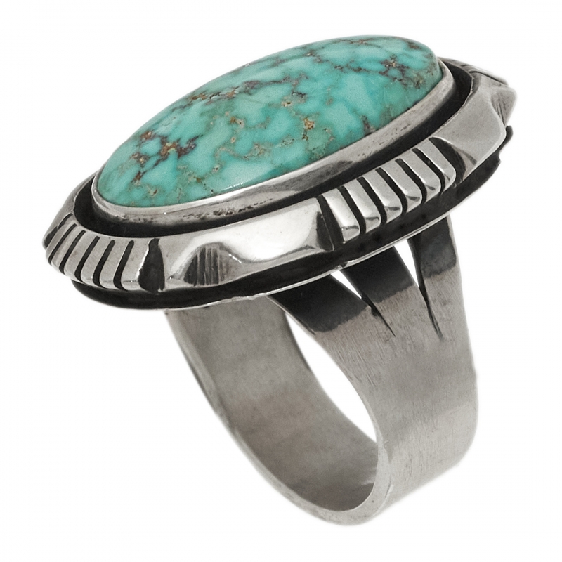 BA1571 bague turquoise et argent - Harpo Paris