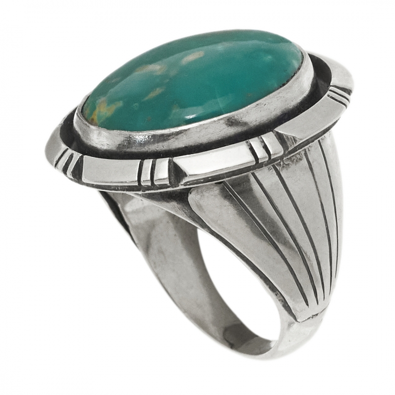 Turquoise and silver ring BA1575 - Harpo Paris