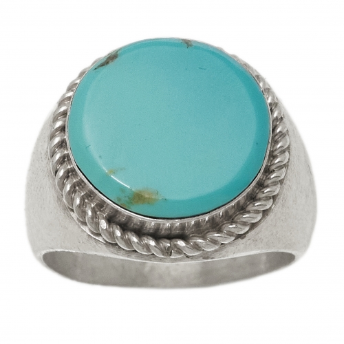 Turquoise and silver Navajo ring BA1579 - Harpo Paris