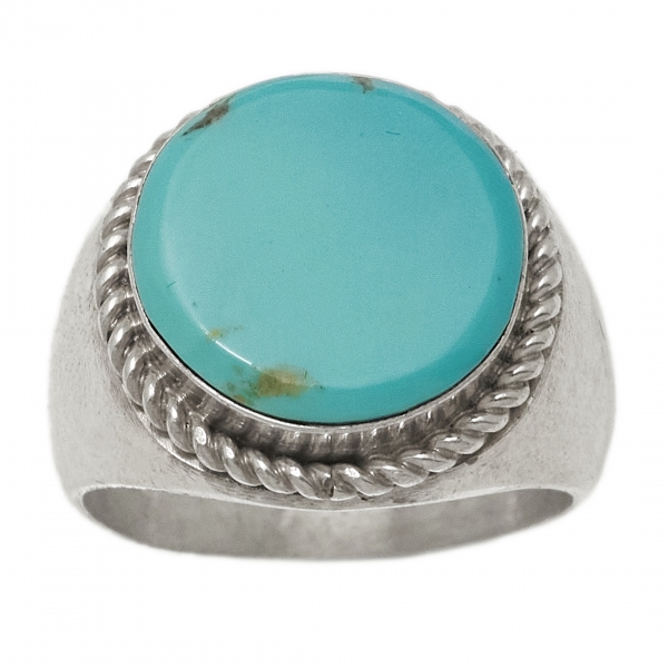 Turquoise and silver Navajo ring BA1579 - Harpo Paris