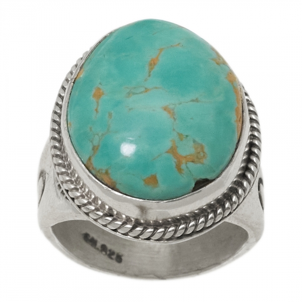 BA1570 turquoise and silver ring - Harpo Paris