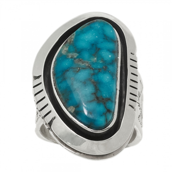 Bague Navajo en turquoise et argent - BA1566 - Harpo Paris