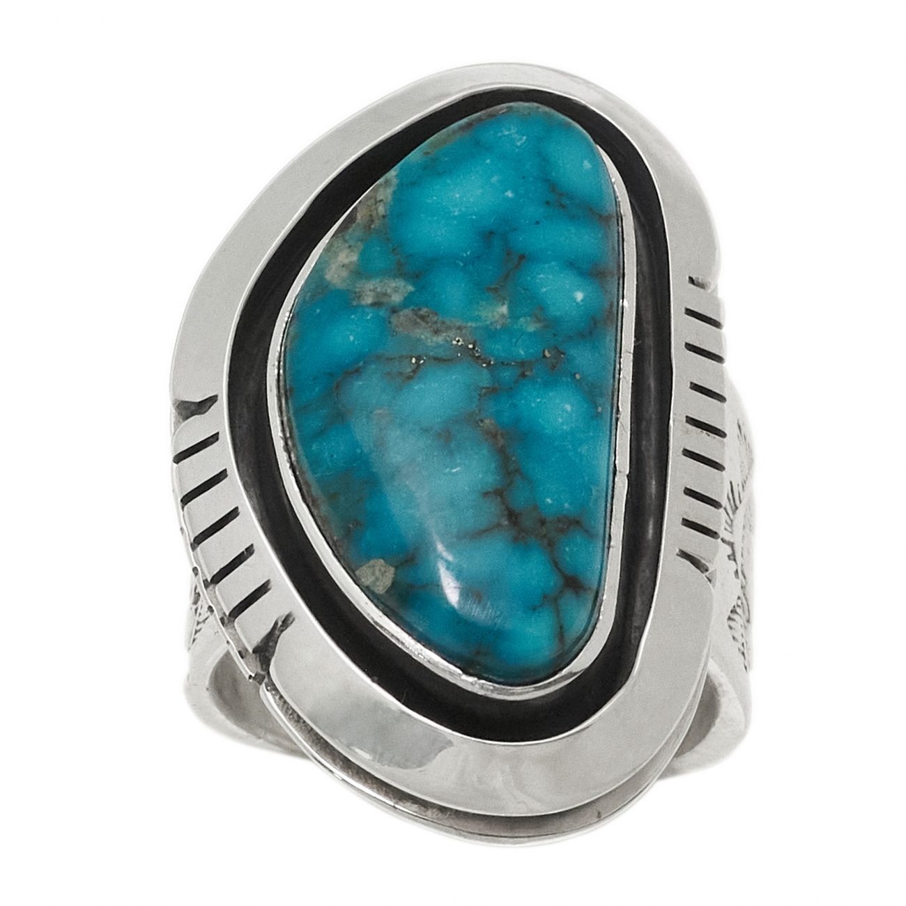 Bague Navajo en turquoise et argent - BA1566 - Harpo Paris