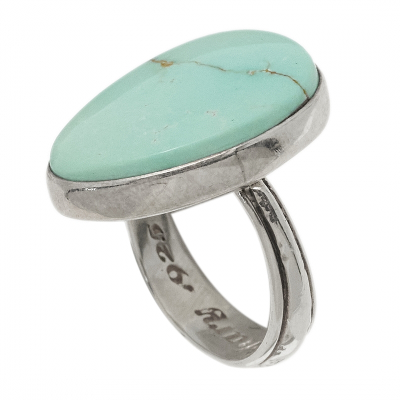 BA1583 turquoise and silver ring - Harpo Paris