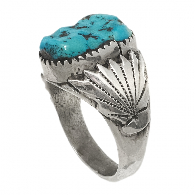 BA1581 turquoise and silver ring - Harpo Paris