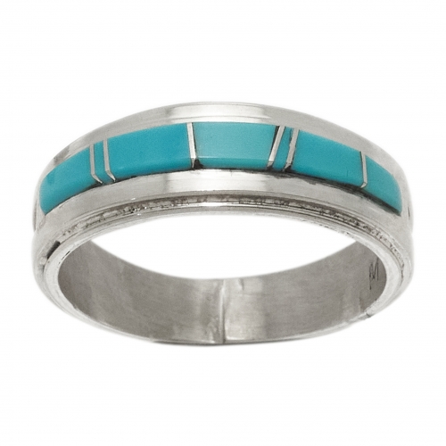 BA1485 turquoise inlay ring - Harpo Paris