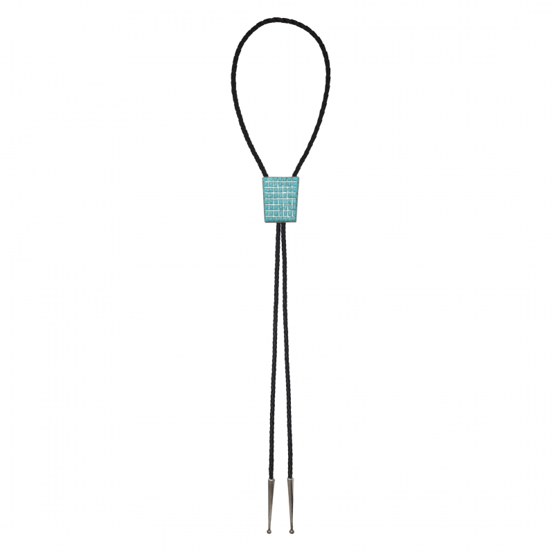 BT63 bolo tie Zuni en turquoise et argent - Harpo Paris