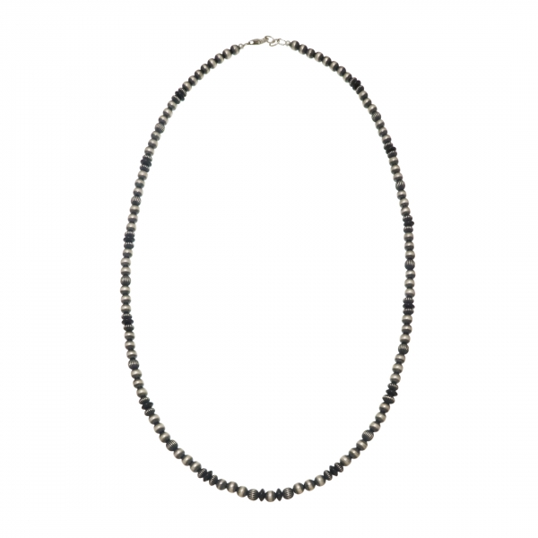 CO243 black and silver beads necklace - Harpo Paris