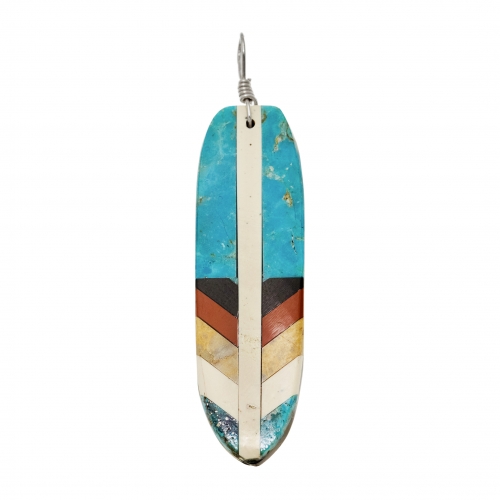 PE555 feather inlay pendant - Harpo Paris