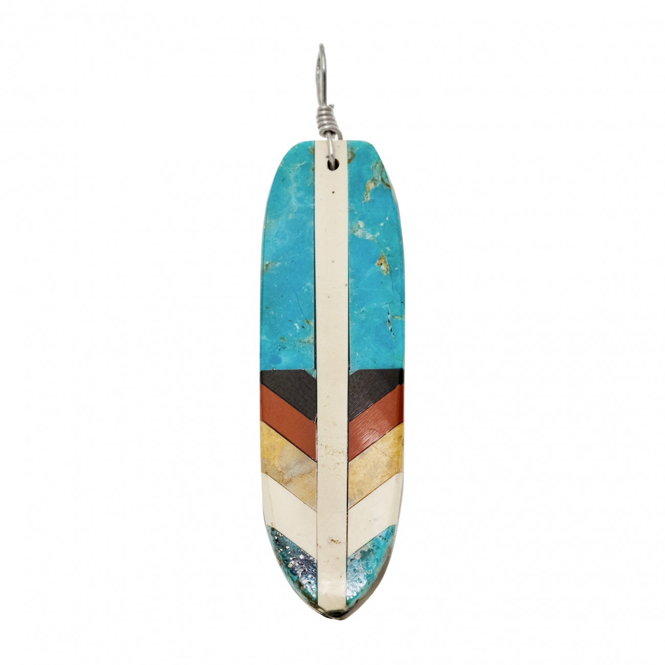 PE555 feather inlay pendant - Harpo Paris