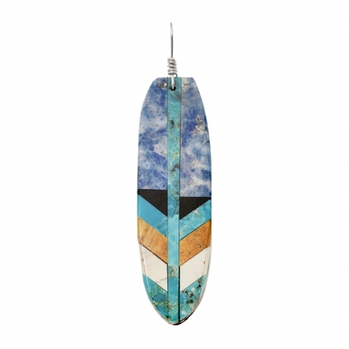 PE556 feather inlay pendant - Harpo Paris