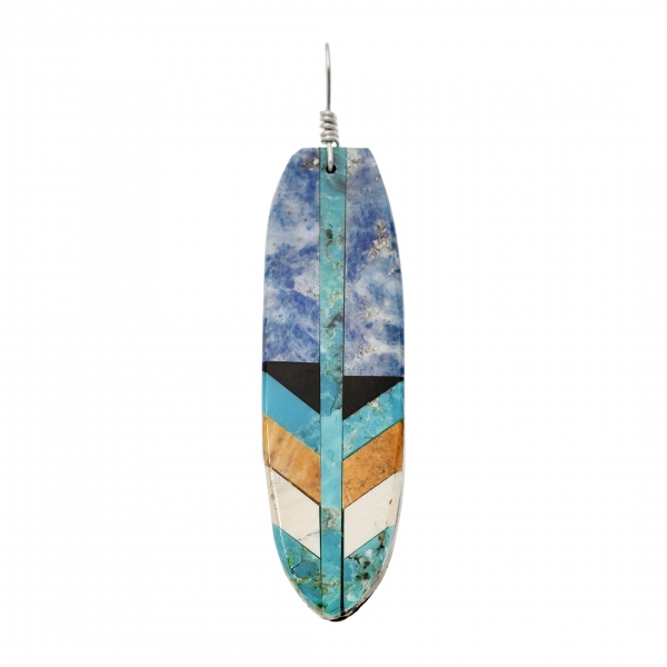 PE556 feather inlay pendant - Harpo Paris