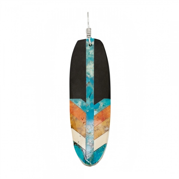 PE561 feather inlay pendant - Harpo Paris