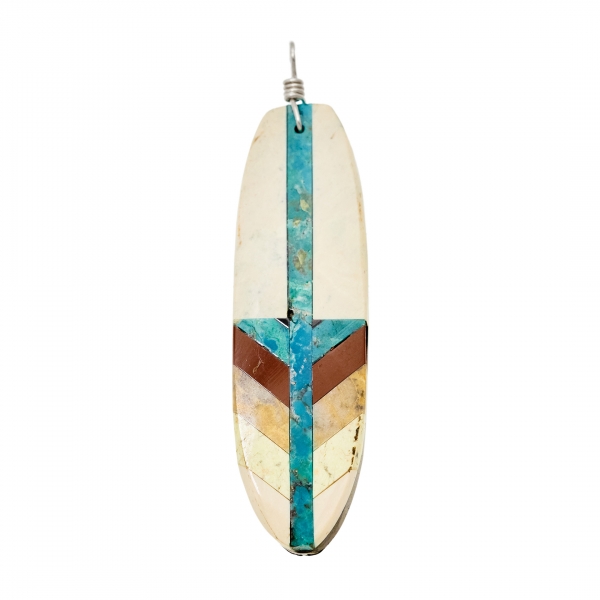 PE557 feather inlay pendant...