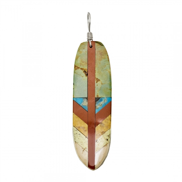 Feather inlay pendant PE558 - Harpo Paris