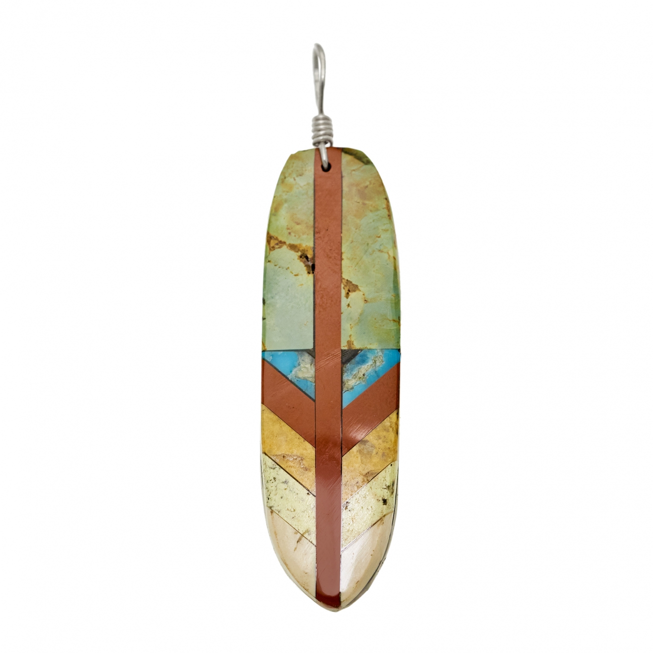 Pendentif plume marqueterie - Harpo Paris