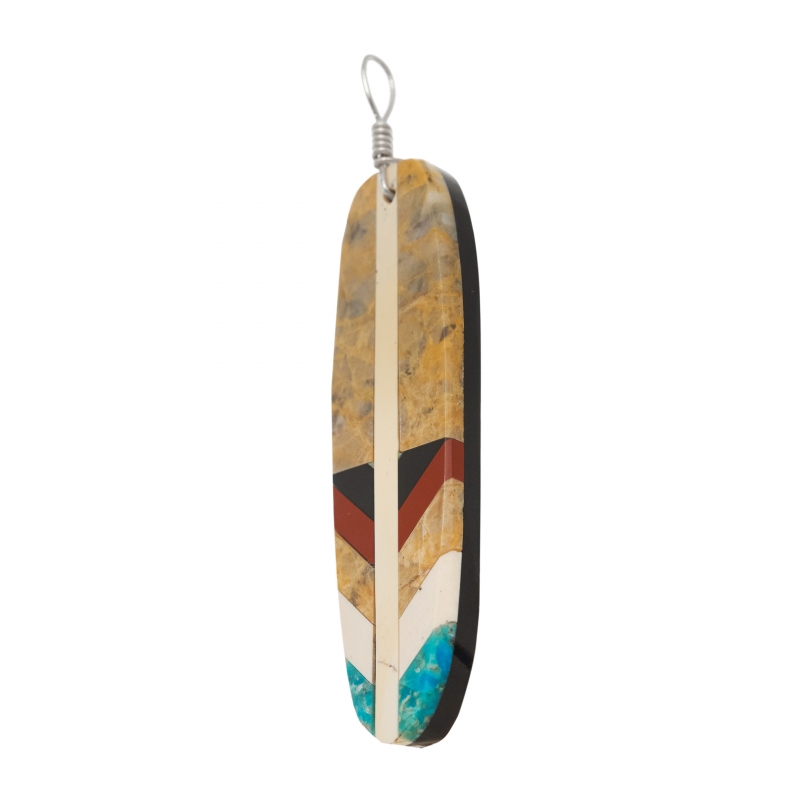 Feather inlay pendant PE558 - Harpo