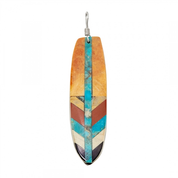 Feather inlay pendant PE560 - Harpo Paris