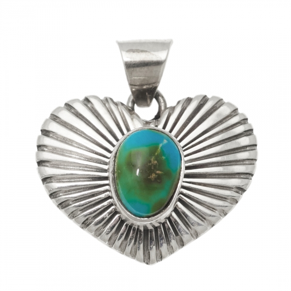 PE546 heart pendant in turquoise and silver - Harpo Paris