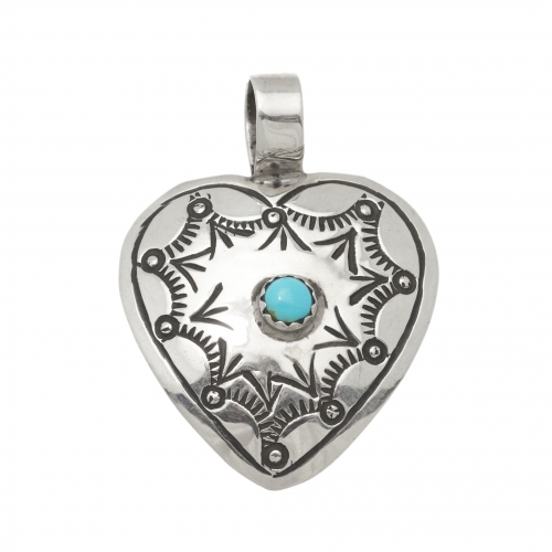 PE541 pendentif Harpo coeur argent turquoise