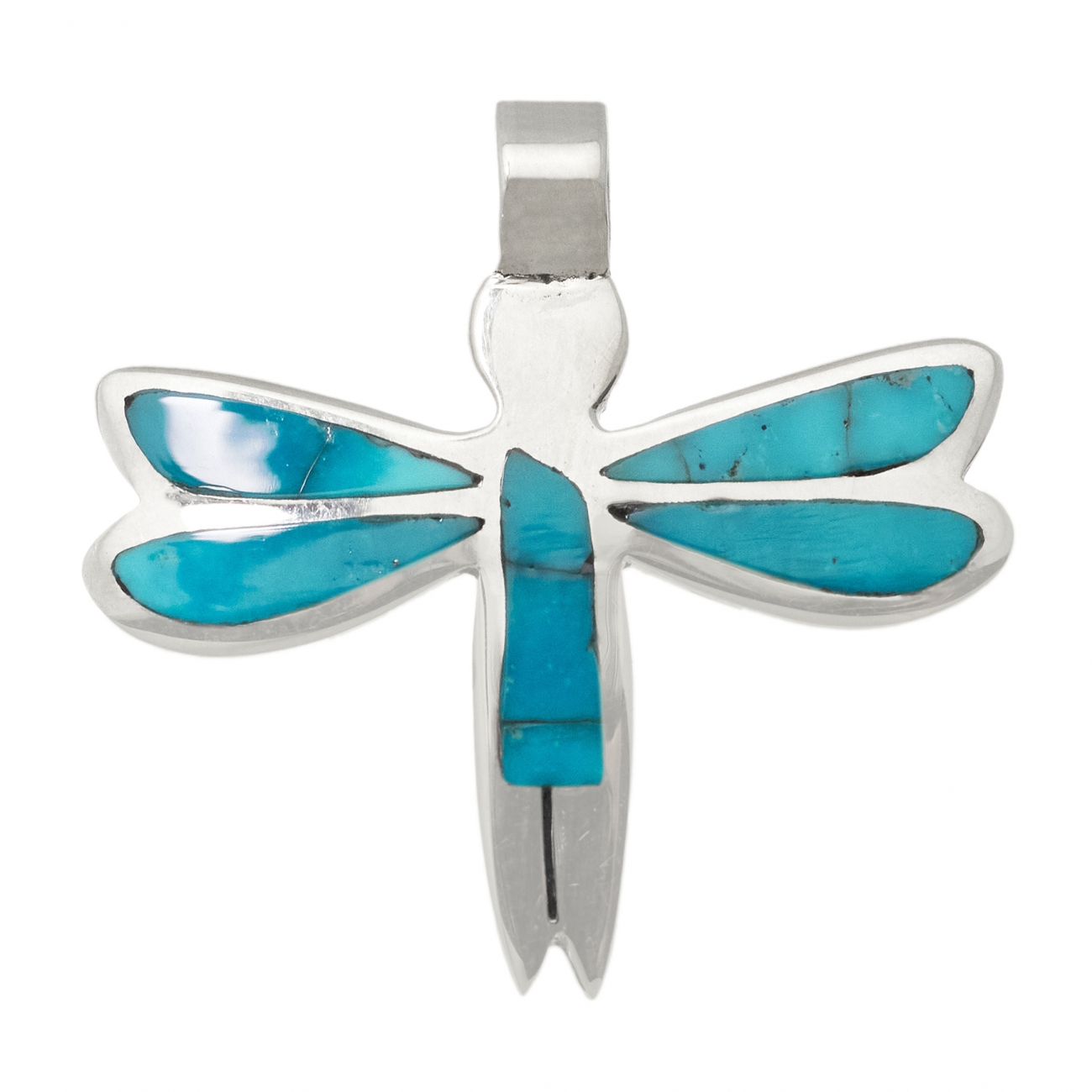 PE552 pendentif libellule turquoise et argent - Harpo Paris