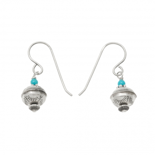 BO385 silver and turquoise earrings - Harpo Paris