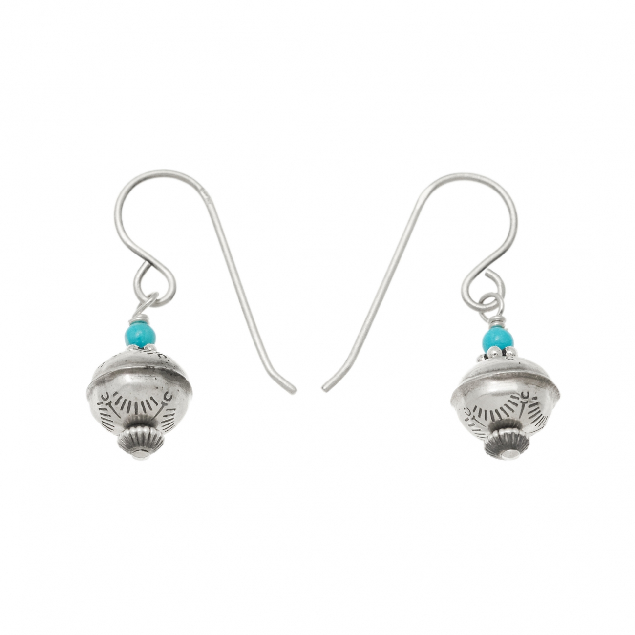 BO385 silver and turquoise earrings - Harpo Paris