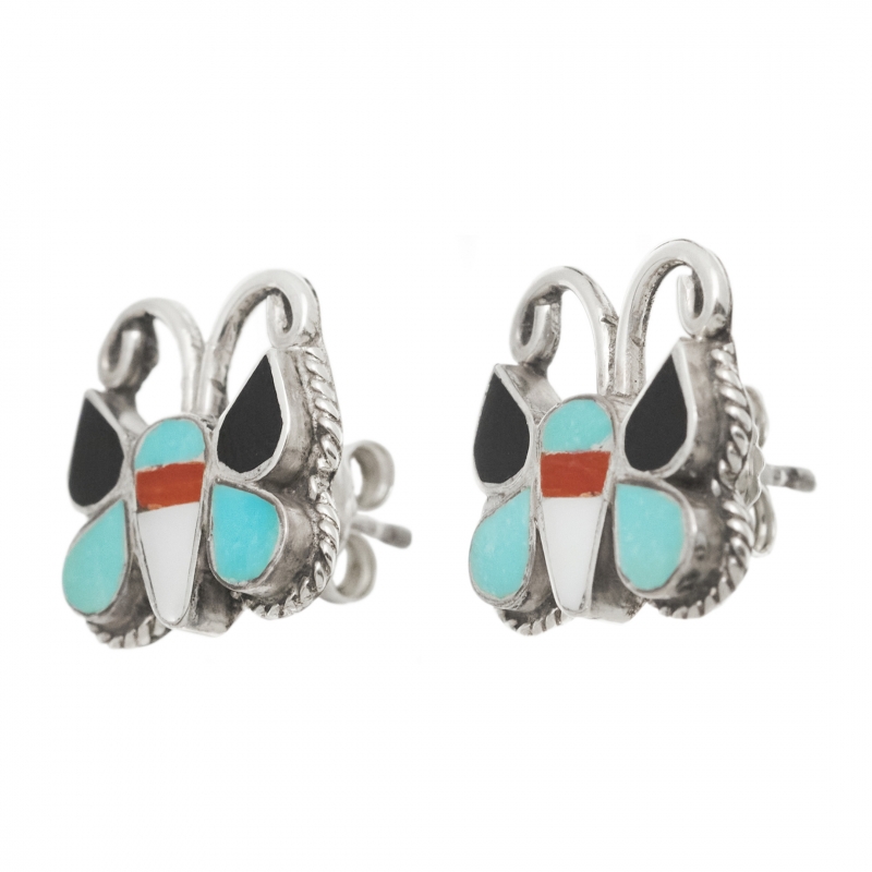 Boucles d'oreilles papillons en argent massif - Harpo Paris