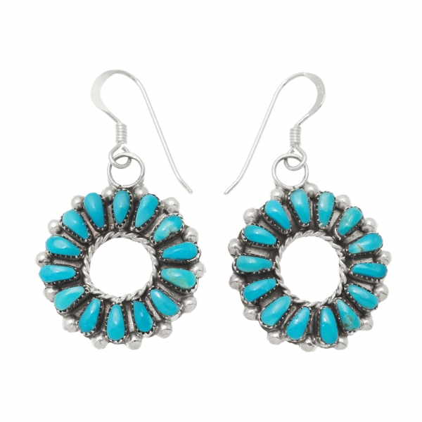 Turquoise and silver earrings BO391 - Harpo Paris