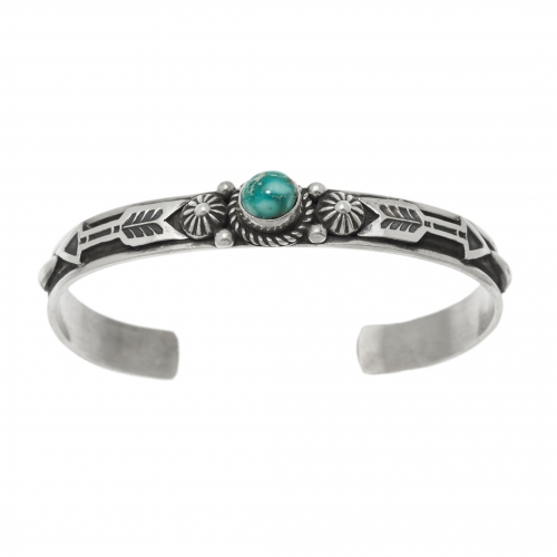 Turquoise and silver bracelet for man BR856 - Harpo Paris