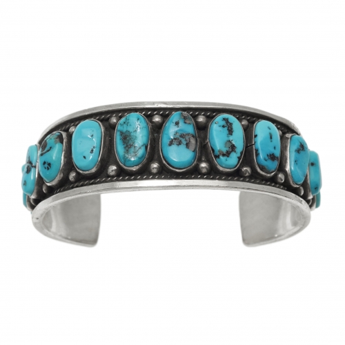 BR865 turquoises and silver Harpo bracelet