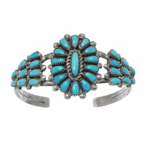 Bracelet turquoises et argent BR874 - Harpo Paris