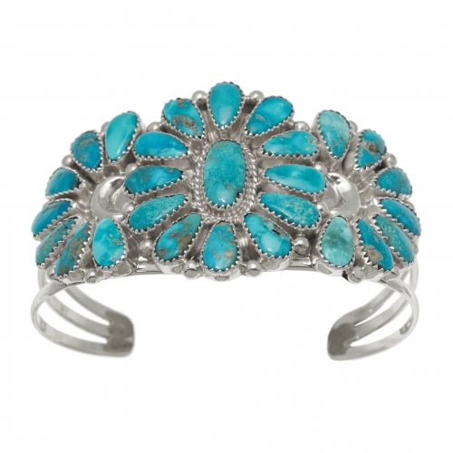 Turquoises and silver bracelet for women BR875 - Harpo Paris