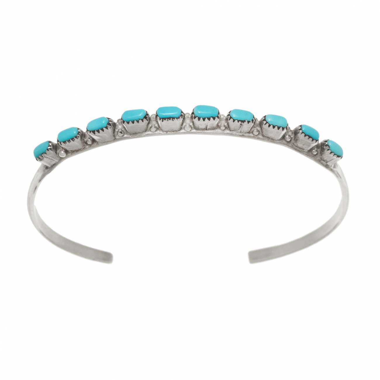 Bracelet Zuni en turquoises et argent BR877 - Harpo Paris