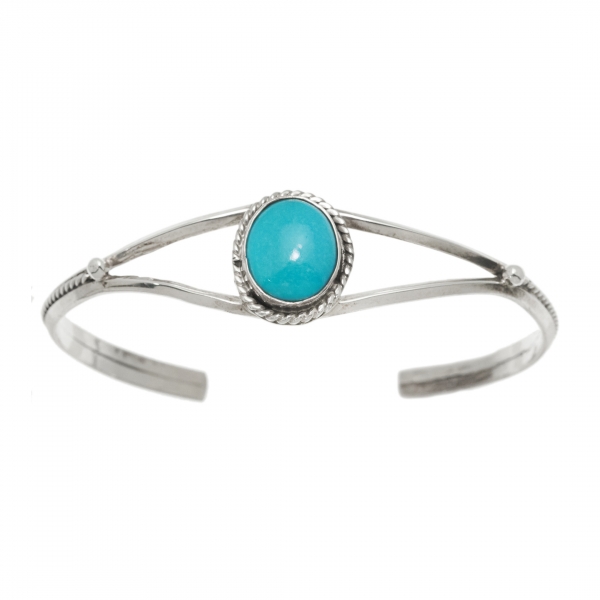 BR878 Navajo bracelet in turquoise and silver - Harpo Paris