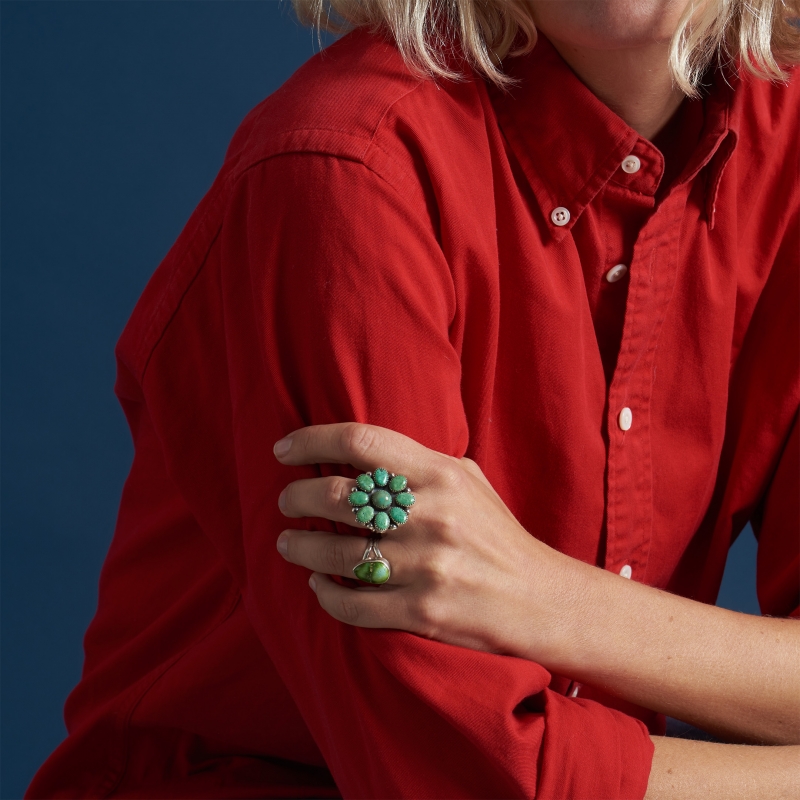 Women turquoise and silver Navajo ring - Harpo Paris