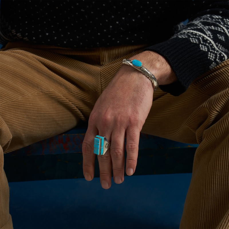 Bague Zuni en turquoise et argent BA1517 - Harpo Paris